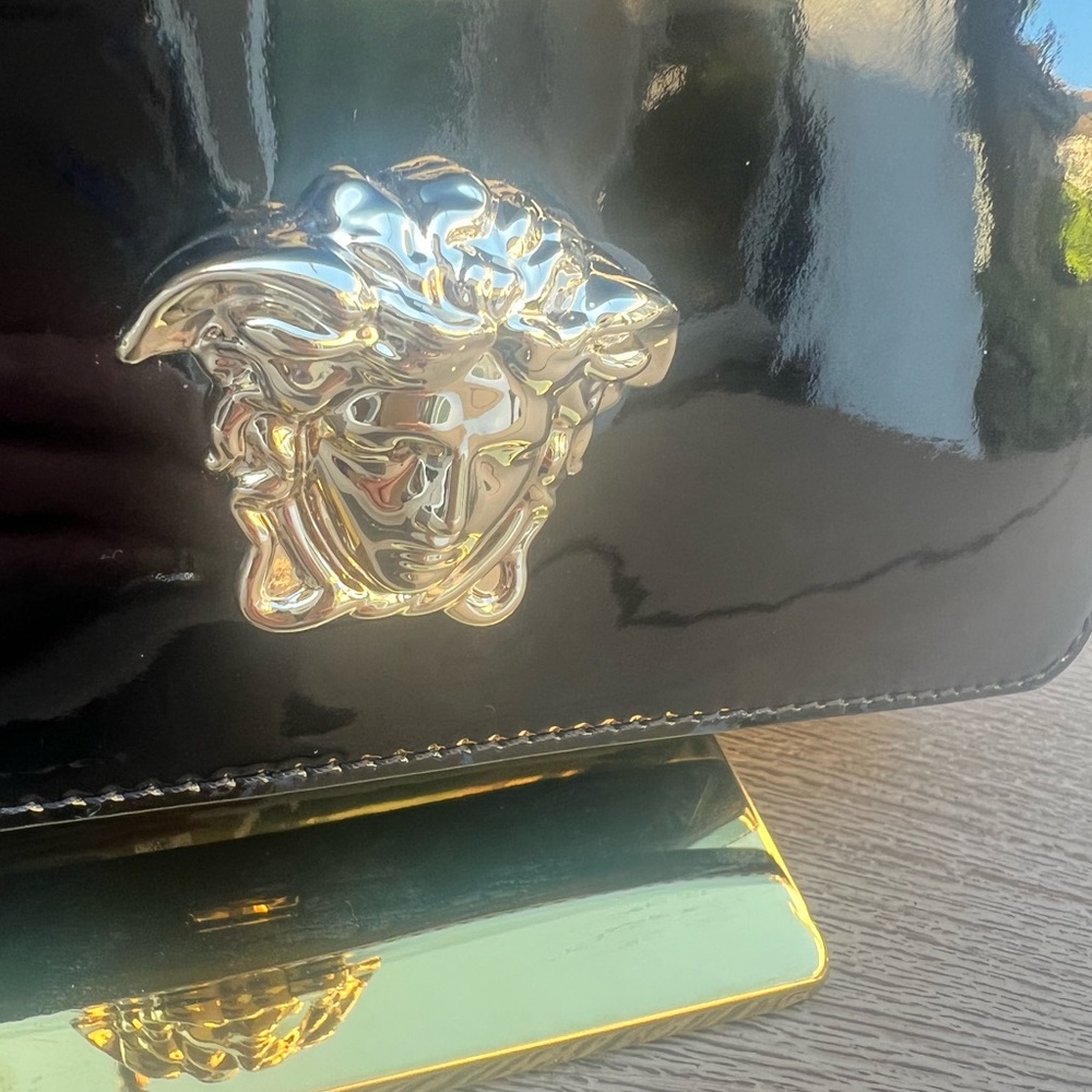 Versace Black Crossbody Bag with Gold Medusa Accent - Picture 5 of 8